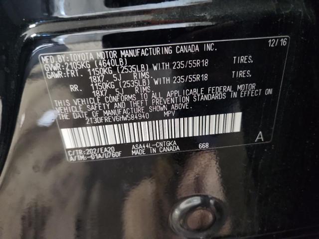 2T3DFREV6HW584940 - 2017 TOYOTA RAV4 LIMITED Czarny zdjęcie 13