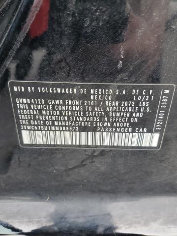 3VWC57BU1MM089973 - 2021 VOLKSWAGEN JETTA S Қара фото 12