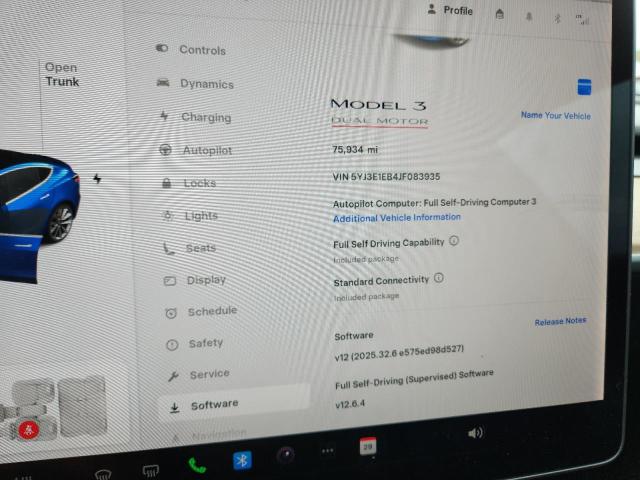 5YJ3E1EB4JF083935 - 2018 TESLA MODEL 3 Mavi foto 9