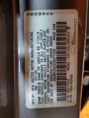 1NXBR32E53Z077108 - 2003 TOYOTA COROLLA CE Boz foto 12