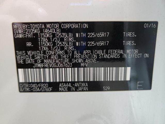 JTMBFREV0GJ067623 - 2016 TOYOTA RAV4 LE 白色 照片 13