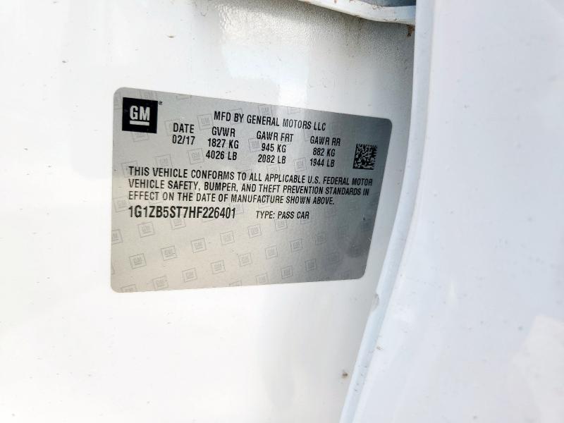 1G1ZB5ST7HF226401 - 2017 CHEVROLET MALIBU LS Blanc photo 12