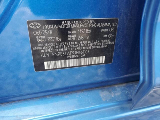 5NPE34AF9JH661103 - 2018 HYUNDAI SONATA SPORT Mavi foto 13