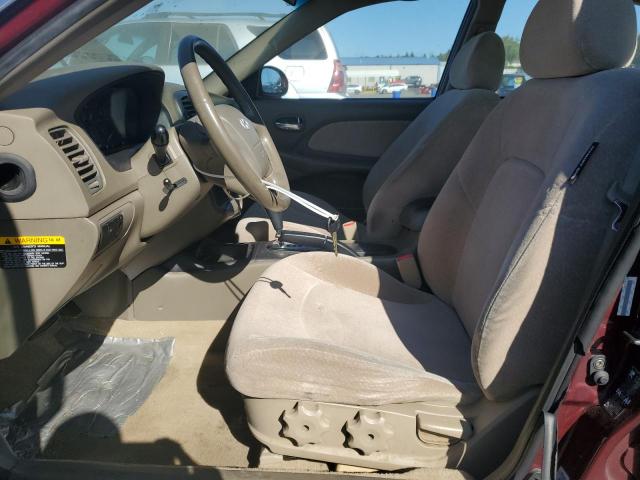 KMHWF25S62A709085 - 2002 HYUNDAI SONATA GL BURGUNDY photo 7