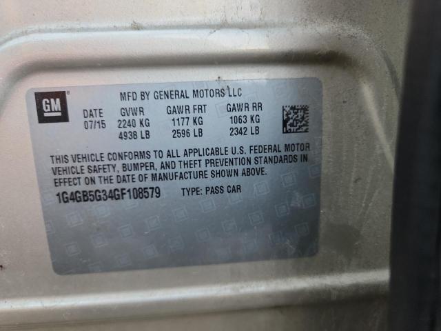 1G4GB5G34GF108579 - 2016 BUICK LACROSSE 棕色 照片 12