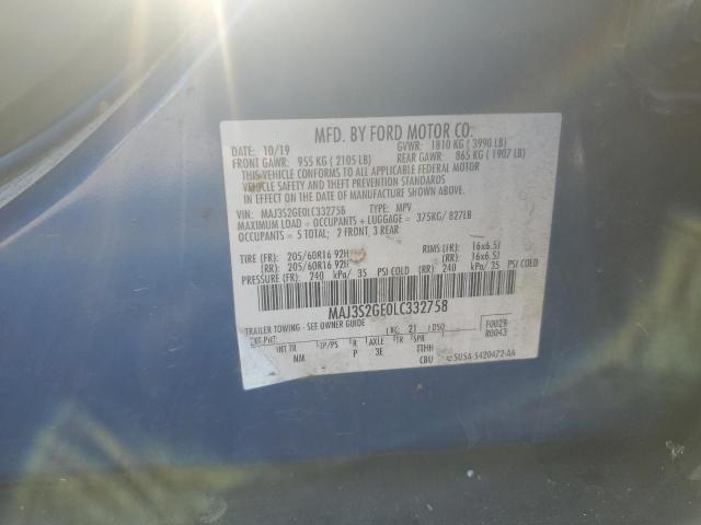 MAJ3S2GE0LC332758 - 2020 FORD ECOSPORT SE Көк фото 13