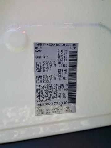 5N1AT2MV2LC771930 - 2020 NISSAN ROGUE S WHITE photo 14
