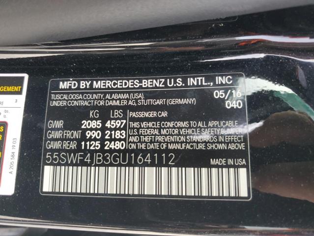 55SWF4JB3GU164112 - 2016 MERCEDES-BENZ C 300 黑色 照片 12