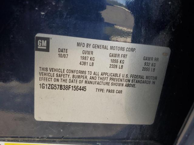 1G1ZG57B38F156445 - 2008 CHEVROLET MALIBU LS BLUE photo 12