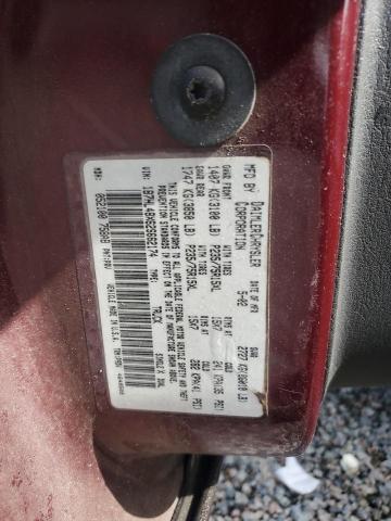 1B7HL48X62S662174 - 2002 DODGE DAKOTA QUAD SLT RED photo 12