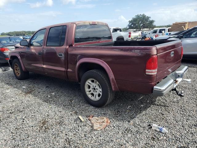 1B7HL48X62S662174 - 2002 DODGE DAKOTA QUAD SLT RED photo 2