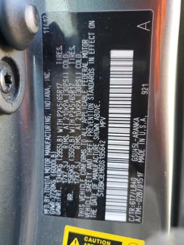 5TDBK3EH6DS195642 - 2013 TOYOTA HIGHLANDER BASE أخضر صورة 13