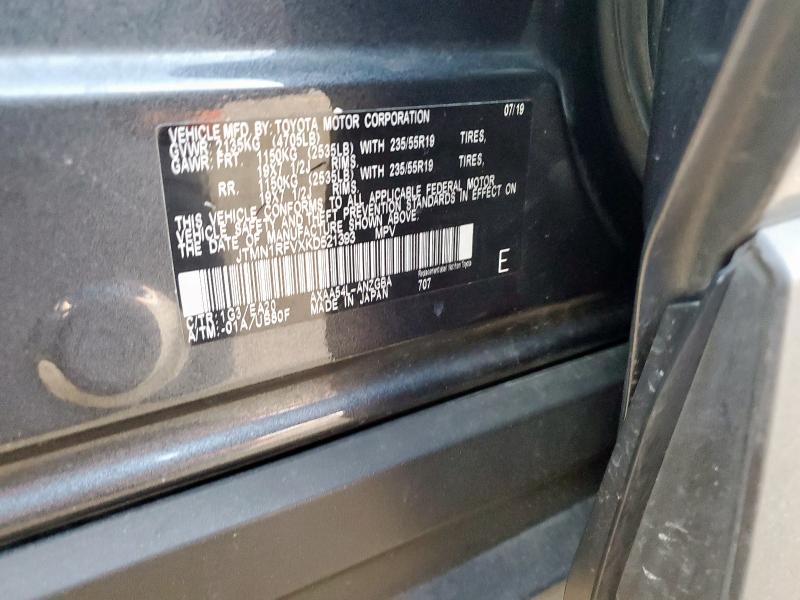 JTMN1RFVXKD521393 - 2019 TOYOTA RAV4 LIMITED Grafitowy zdjęcie 13