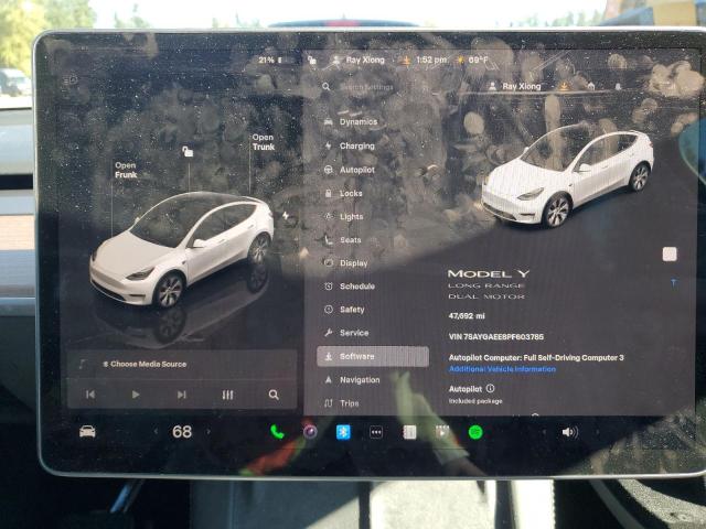 7SAYGAEE8PF603785 - 2023 TESLA MODEL Y Белый фото 9