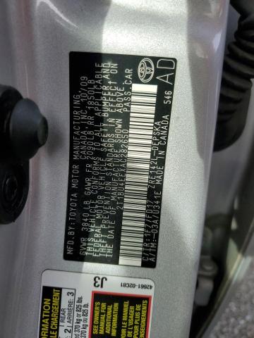 2T1BU4EEXAC282650 - 2010 TOYOTA COROLLA BASE Күміс фото 13