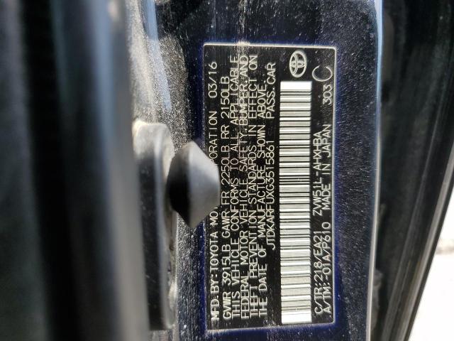 JTDKARFUXG3515861 - 2016 TOYOTA PRIUS BLACK photo 12