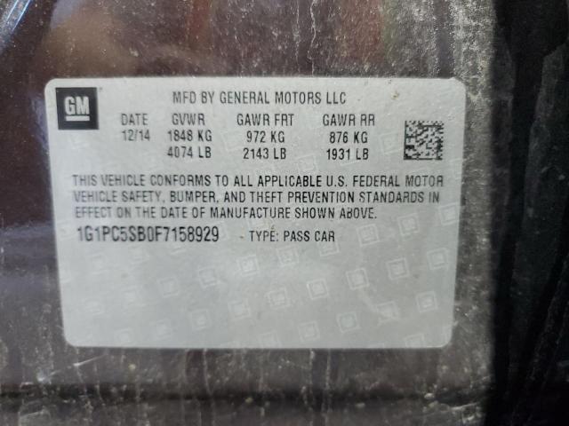 1G1PC5SB0F7158929 - 2015 CHEVROLET CRUZE LT 紫色 照片 12