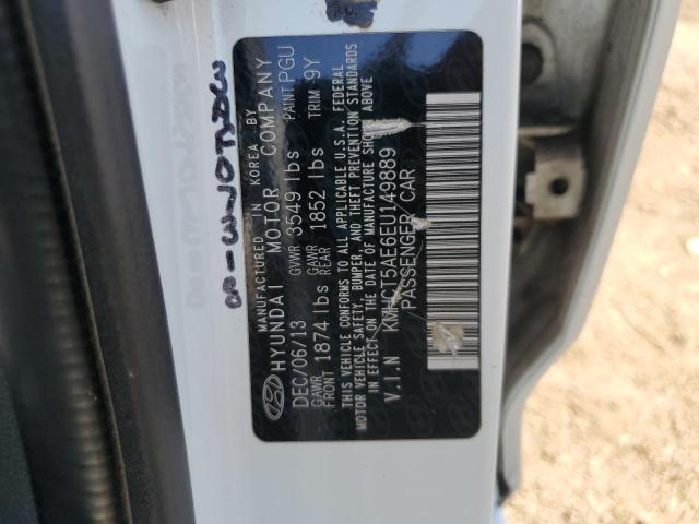 KMHCT5AE6EU149889 - 2014 HYUNDAI ACCENT GLS WHITE photo 12