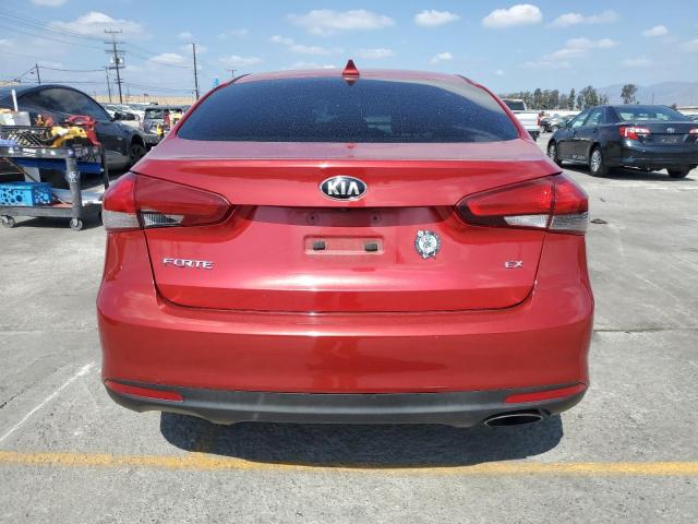 3KPFL4A89HE050265 - 2017 KIA FORTE EX RED photo 6