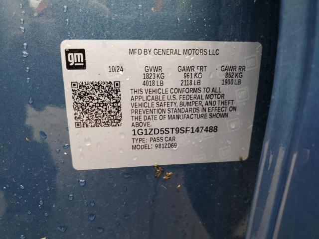 1G1ZD5ST9SF147488 - 2025 CHEVROLET MALIBU LT BLUE photo 12