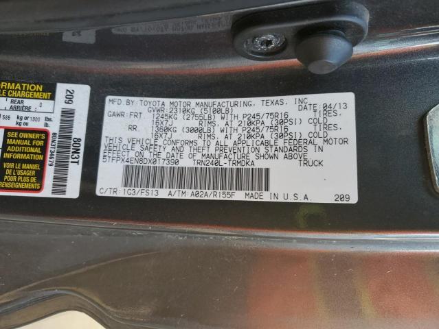 5TFPX4EN8DX017390 - 2013 TOYOTA TACOMA გრაფიტი ფოტო 13