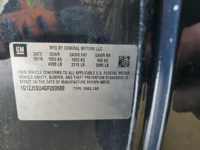 1G1ZJ5SU4GF289580 - 2016 CHEVROLET MALIBU HYBRID أسود صورة 12