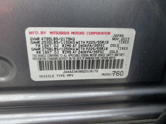 JA4AZ3A38GZ018170 - 2016 MITSUBISHI OUTLANDER SE GRAY photo 13
