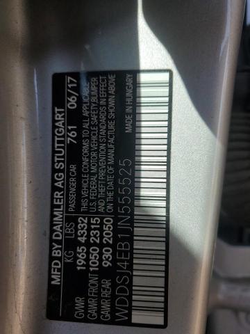 WDDSJ4EB1JN555525 - 2018 MERCEDES-BENZ CLA 250 SILVER photo 12