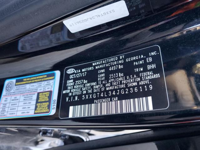 5XXGT4L34JG236119 - 2018 KIA OPTIMA LX BLACK photo 12