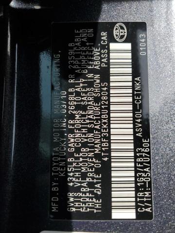 4T1BF3EKXBU128045 - 2011 TOYOTA CAMRY BASE Сұр фото 12