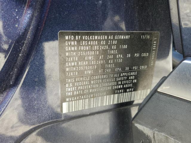 WVGAV7AX0GW563918 - 2016 VOLKSWAGEN TIGUAN S BLUE photo 14