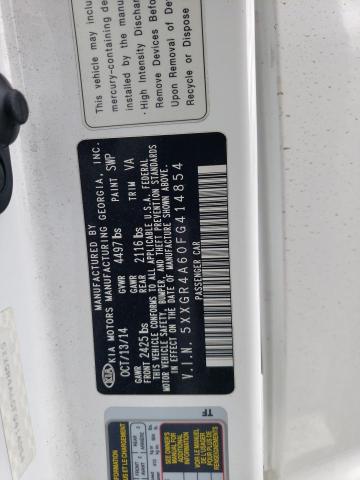 5XXGR4A60FG414854 - 2015 KIA OPTIMA SX WHITE photo 12