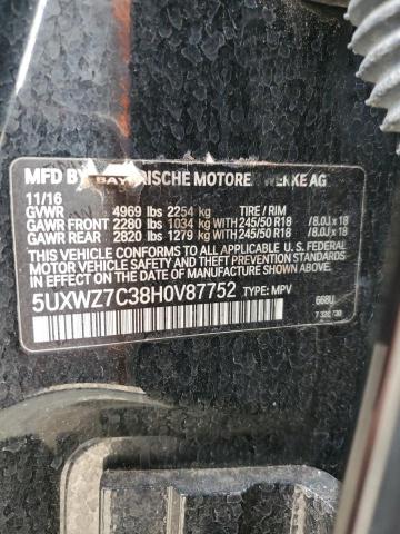 5UXWZ7C38H0V87752 - 2017 BMW X3 SDRIVE28I BLACK photo 14