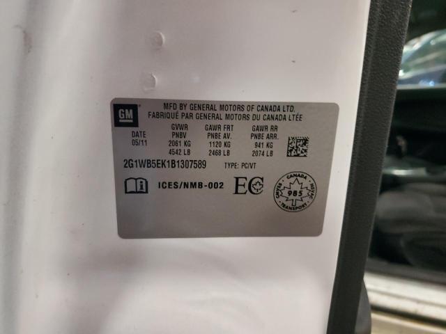 2G1WB5EK1B1307589 - 2011 CHEVROLET IMPALA LT WHITE photo 12