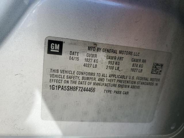 1G1PA5SH8F7244466 - 2015 CHEVROLET CRUZE LS 银色 照片 12