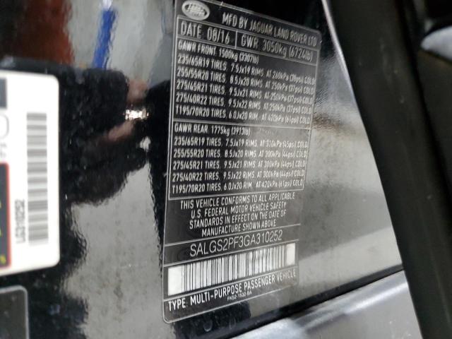 SALGS2PF3GA310252 - 2016 LAND ROVER RANGE ROVER HSE BLACK photo 13