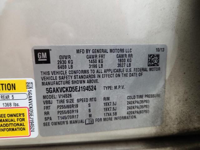 5GAKVCKD5EJ194524 - 2014 BUICK ENCLAVE CREAM photo 14