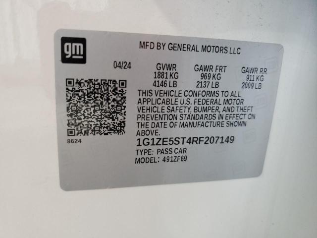 1G1ZE5ST4RF207149 - 2024 CHEVROLET MALIBU PREMIER WHITE photo 12