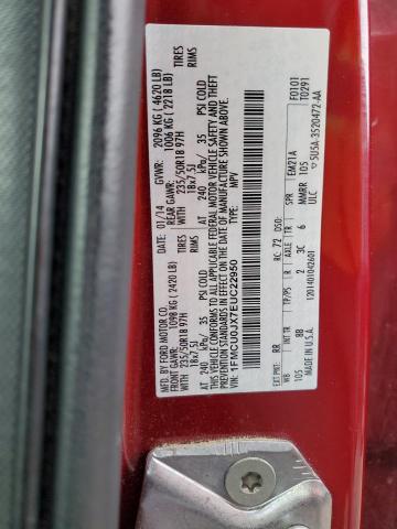 1FMCU0JX7EUC22950 - 2014 FORD ESCAPE TITANIUM ბურგუნდია ფოტო 12