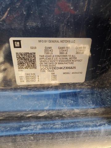 1GCUYDED4KZ306825 - 2019 CHEVROLET SILVERADO K1500 LT ლურჯი ფოტო 12