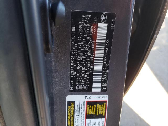 4T1BF3EK8BU203681 - 2011 TOYOTA CAMRY BASE Grau Foto 12