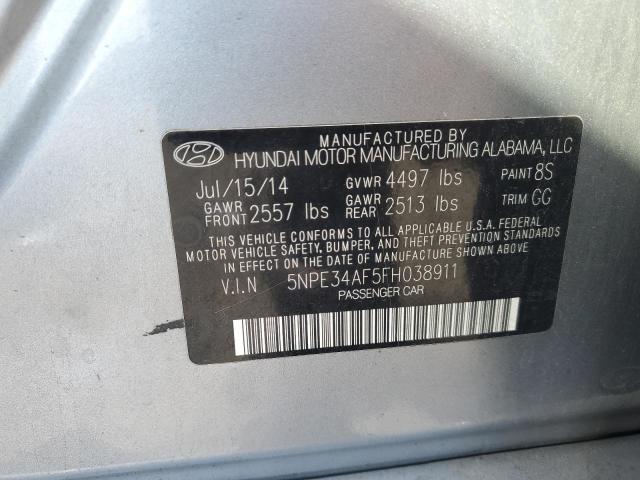 5NPE34AF5FH038911 - 2015 HYUNDAI SONATA SPORT SILVER photo 12