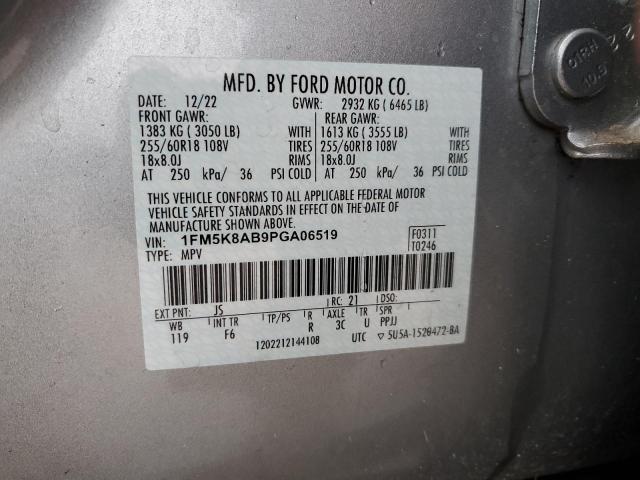 1FM5K8AB9PGA06519 - 2023 FORD EXPLORER POLICE INTERCEPTOR Gümüş foto 12