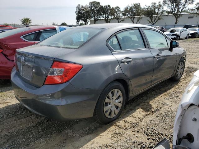 19XFB2F58CE342441 - 2012 HONDA CIVIC LX GRAY photo 3