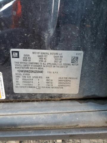 1GNKVHKD3HJ258440 - 2017 CHEVROLET TRAVERSE LT CHARCOAL photo 13