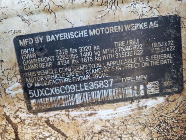 5UXCX6C09LLE35837 - 2020 BMW X7 M50I WHITE photo 13