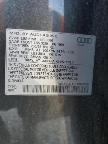WA1LGAFE3FD026928 - 2015 AUDI Q7 PREMIUM PLUS Մոխրագույն լուսանկար 12