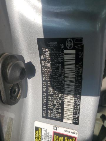 2T1BU4EE2AC399462 - 2010 TOYOTA COROLLA BASE 银色 照片 12