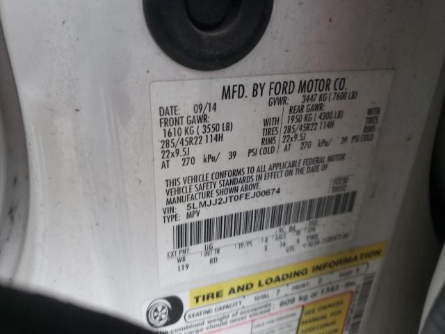 5LMJJ2JT0FEJ00674 - 2015 LINCOLN NAVIGATOR 白色 照片 12