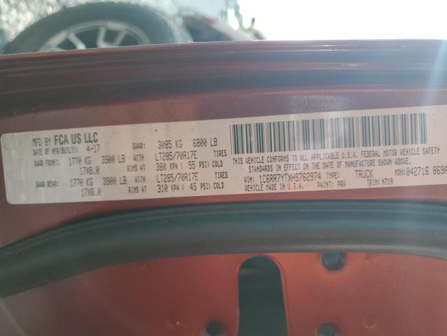 1C6RR7YTXHS762974 - 2017 RAM 1500 REBEL ბურგუნდია ფოტო 13